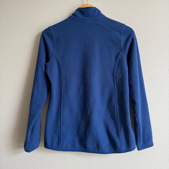 L.L. Bean Blue Fleece Full Zip Mock Neck Jacket Size Small - Picture 3 of 5